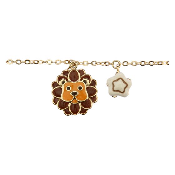 Rratto Di Donna Che Rappresenta Il Segno Zodiacale Del Leone Con Un Vero Leone 94950171