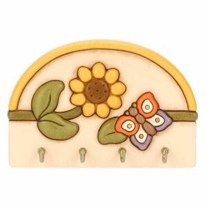 Appendichiavi con 4 ganci in ceramica Country