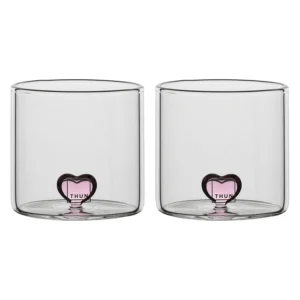 Set 2 bicchierini in vetro con cuore