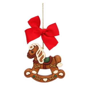 Addobbo natalizio cavallo a dondolo in ceramica, maxi