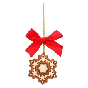 Addobbo natalizio fiocco di neve in ceramica, piccolo