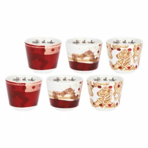 Set 6 caffeini in porcellana Thunland