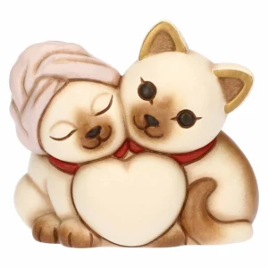 Coppia gatti siamesi in ceramica, piccola