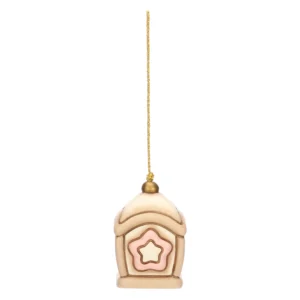 Lanterna con stella rosa in ceramica