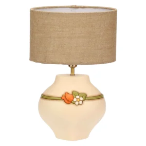 Lampada da tavolo in ceramica con fiori