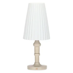 Lampada in porcellana, marrone e bianca